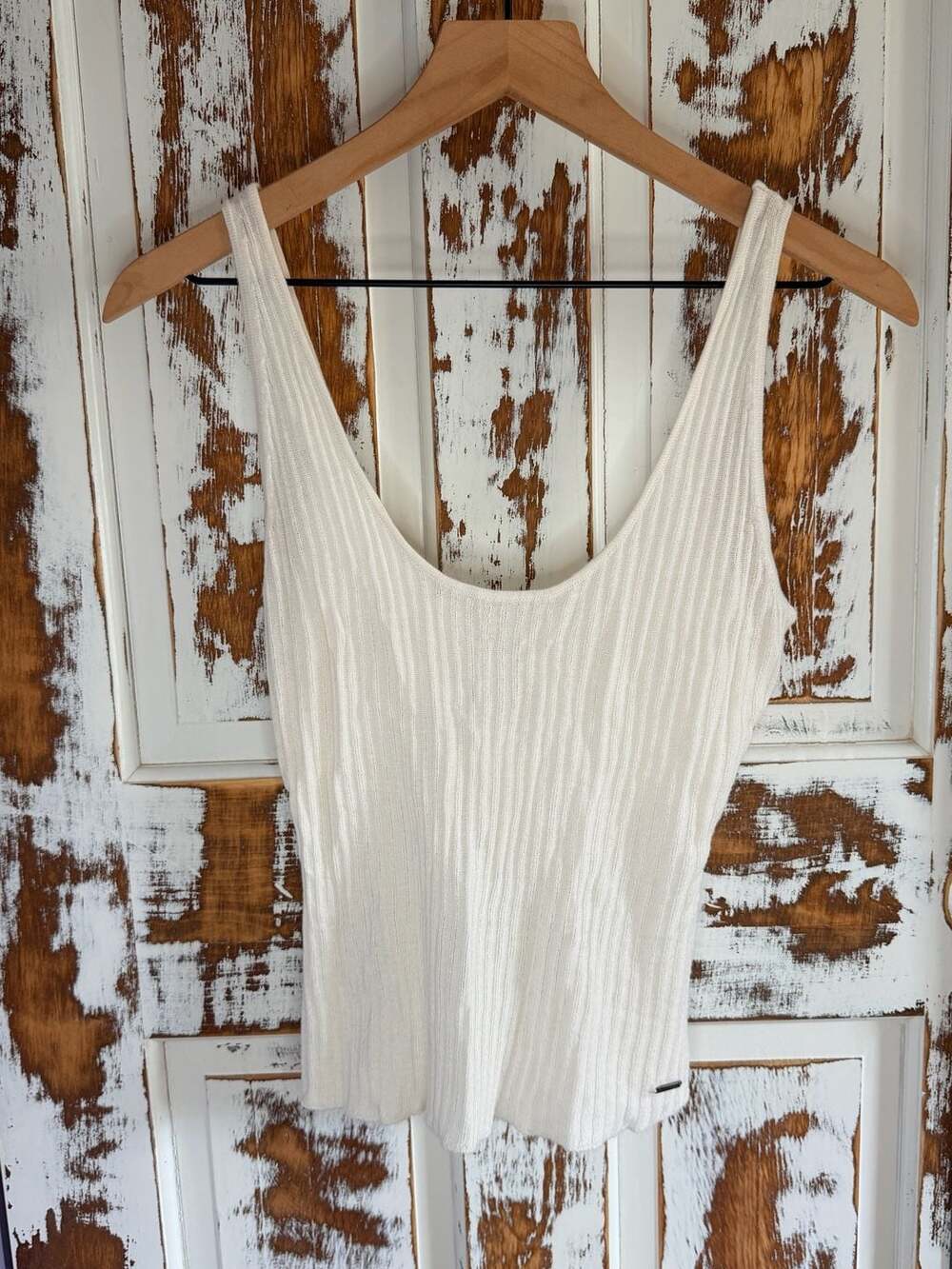 ☀️Savage X Fenty White Ribbed Knit Sleeveless Tank Top Size XS Minimalist Y2K
